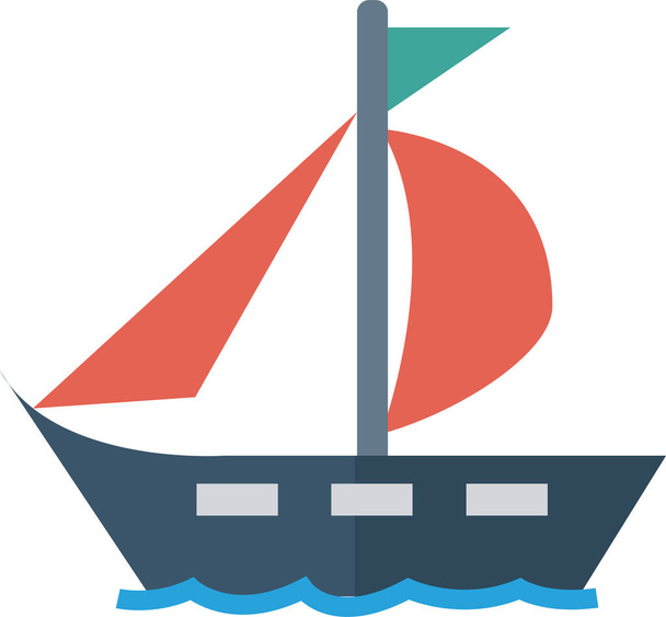 auto passenger ship icon in flat style - Vector, Image