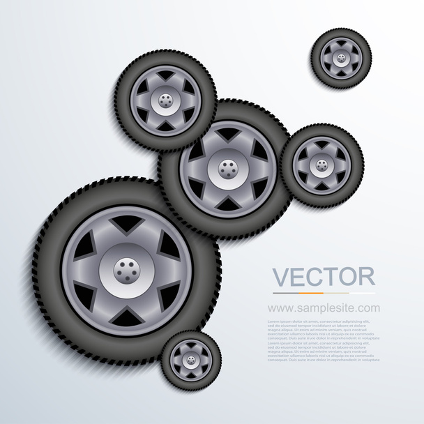 Vector modern wheels background. - Vector, Image
