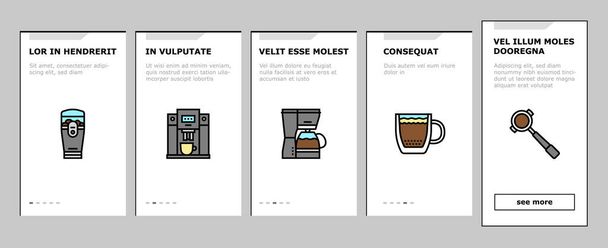 Café hacer que la máquina y accesorios iconos de incorporación Vector conjunto - Vector, imagen