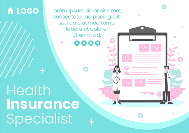 Modèle de brochure sur les soins de santé Illustration de conception plate modifiable du fond carré pour les médias sociaux, la carte de souhaits et le Web - Vecteur, image