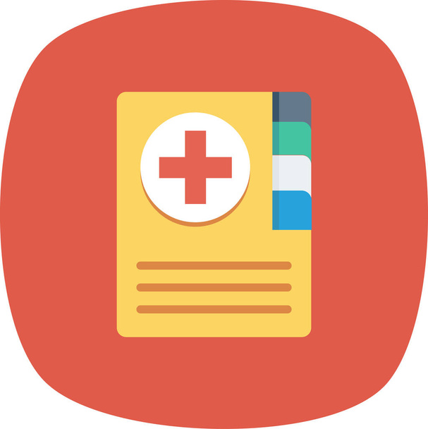 book health healthcare icon in flat style - Vector, Image
