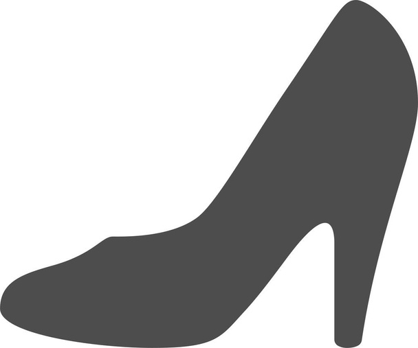 高ヒールポンプ固体スタイルの靴のアイコン - ベクター画像