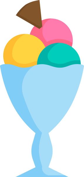 postre helado congelado icono en estilo plano - Vector, imagen
