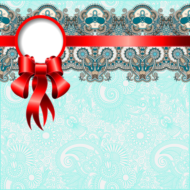 ethnic ornamental pattern with silk ribbon - Vector, afbeelding