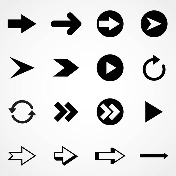 Different black Arrows icons,vector set. Abstract elements for business infographic. Up and down trend - Vektor, Bild