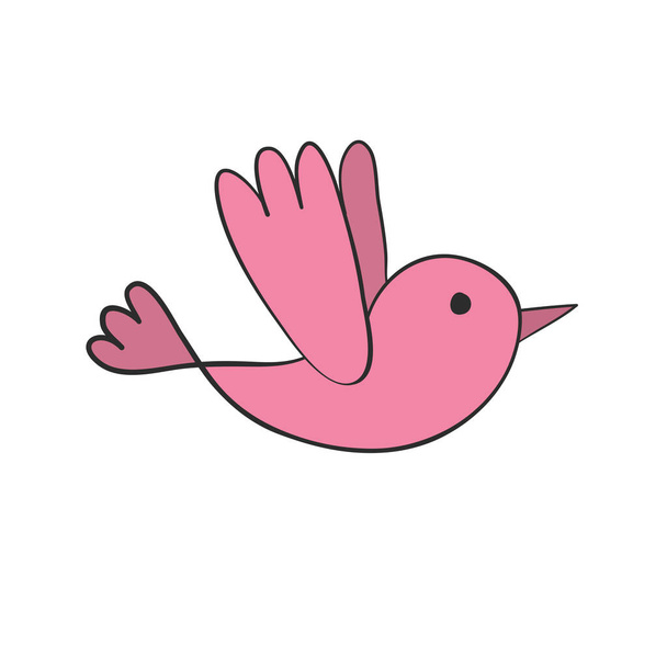 amor pájaro símbolo del corazón dibujo para el diseño tarjeta de San Valentín - Vector, Imagen