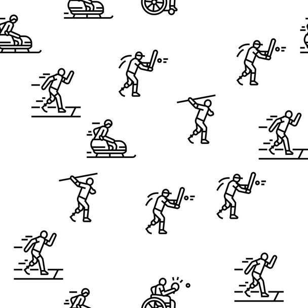 Спортивна гра з інвалідністю Вектор Безшовний візерунок
 - Вектор, зображення