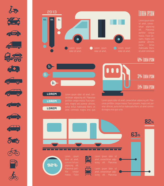 Transportation Infographic Template. - Vector, afbeelding