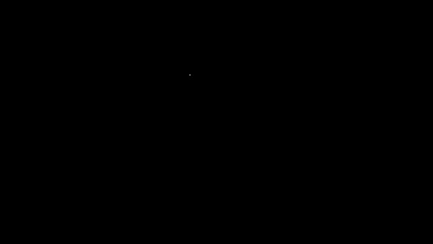 白い線黒の背景に隔離されたマグネットアイコン。馬蹄形磁石磁気磁化魅力。4Kビデオモーショングラフィックアニメーション - 映像、動画
