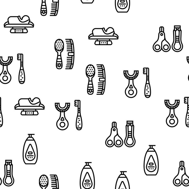 Baby Accessories And Equipment Vector Seamless Pattern - Vector, Image