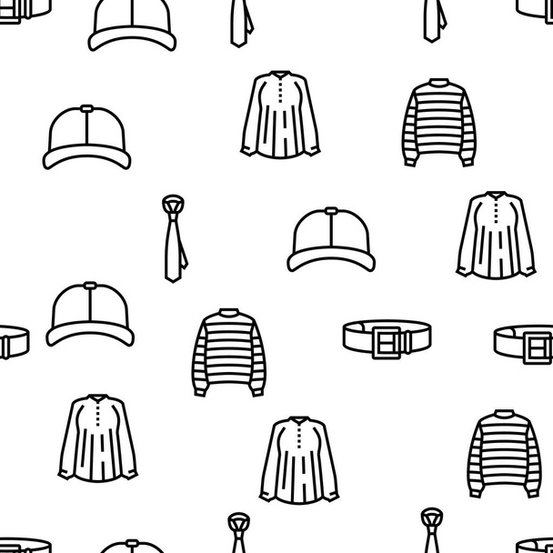 Clothes And Wearing Accessories Vector Seamless Pattern - Вектор,изображение