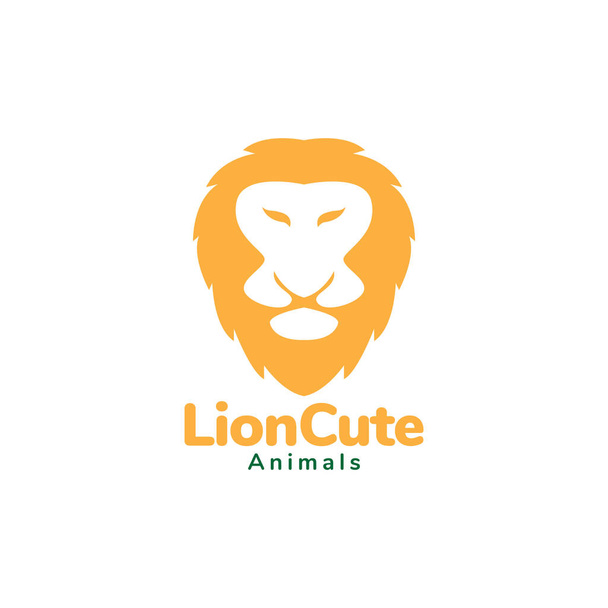 mignon visage vieux lion logo conception vectoriel symbole graphique icône signe illustration idée créative - Vecteur, image