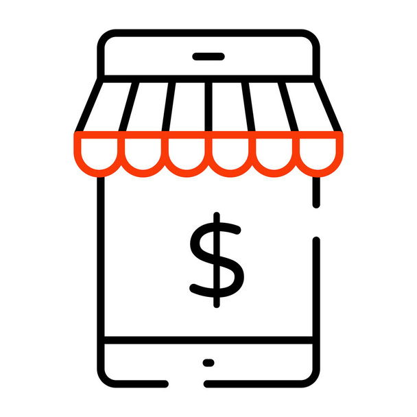 Trendy design icon of mobile shop  - Vector, Image