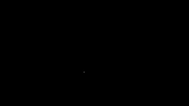 Linea bianca Veleno nell'icona della bottiglia isolato su sfondo nero. Bottiglia di veleno o tossina chimica velenosa. Animazione grafica 4K Video motion - Filmati, video