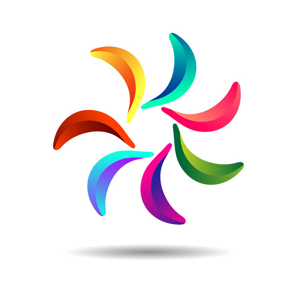 Colorful abstract shape logo icon design - Vetor, Imagem