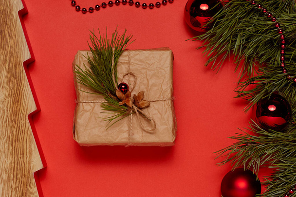 Christmas or New Year background with Christmas gifts - Valokuva, kuva