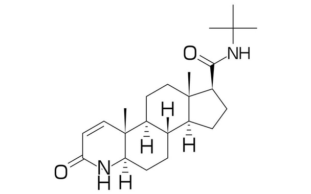 Finasteride, um ingrediente usado no tratamento de perda de cabelo AGA fórmula estrutural - Vetor, Imagem