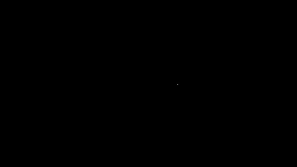 Witte lijn Hart met vleugels pictogram geïsoleerd op zwarte achtergrond. Liefdessymbool. Valentijnsdag. 4K Video motion grafische animatie - Video