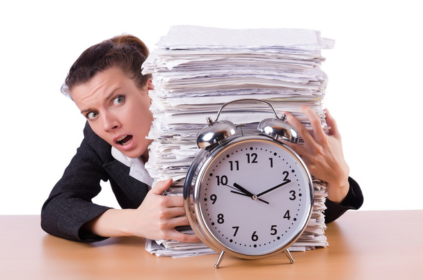 Woman businesswoman under stress missing her deadlines - Φωτογραφία, εικόνα