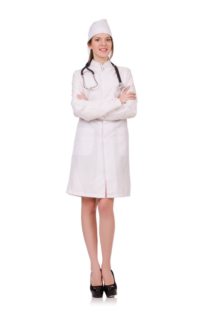 Young woman doctor isolated on white - Fotó, kép