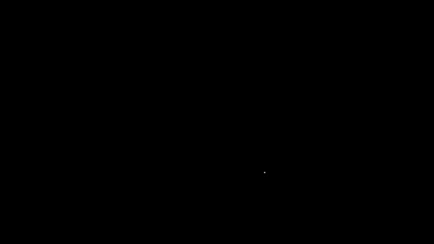 Bílá čára Ikona šipky izolované na černém pozadí. Symbol Směr šipky. Navigační ukazatel. Grafická animace pohybu videa 4K - Záběry, video