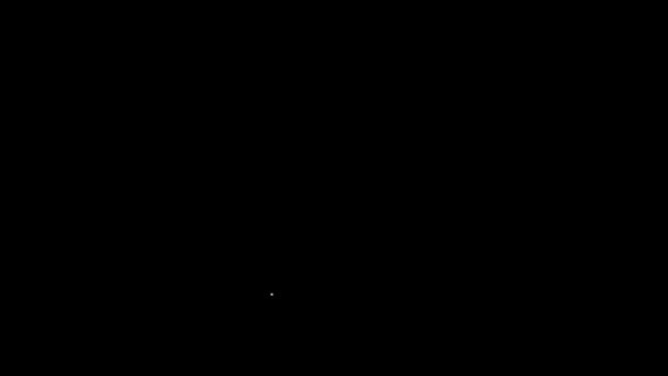 Символ свитера белой линии выделен на черном фоне. Икона Пуловера. Знак толстовки. Видеографическая анимация 4K - Кадры, видео