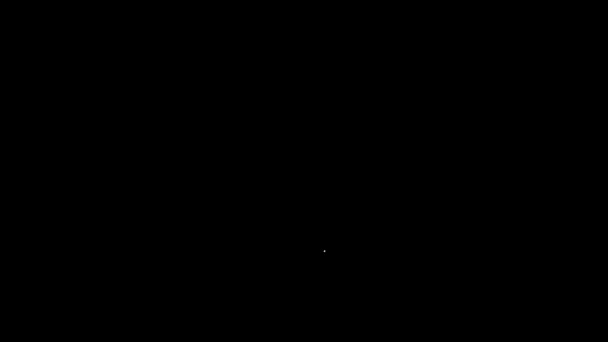 Bílá čára Krátké nebo kalhoty ikona izolované na černém pozadí. Grafická animace pohybu videa 4K - Záběry, video