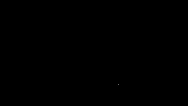 Witte lijn Notebook pictogram geïsoleerd op zwarte achtergrond. Spiraal notitieblok icoon. Schoolschrift. Schrijfblok. Dagboek voor school. 4K Video motion grafische animatie - Video