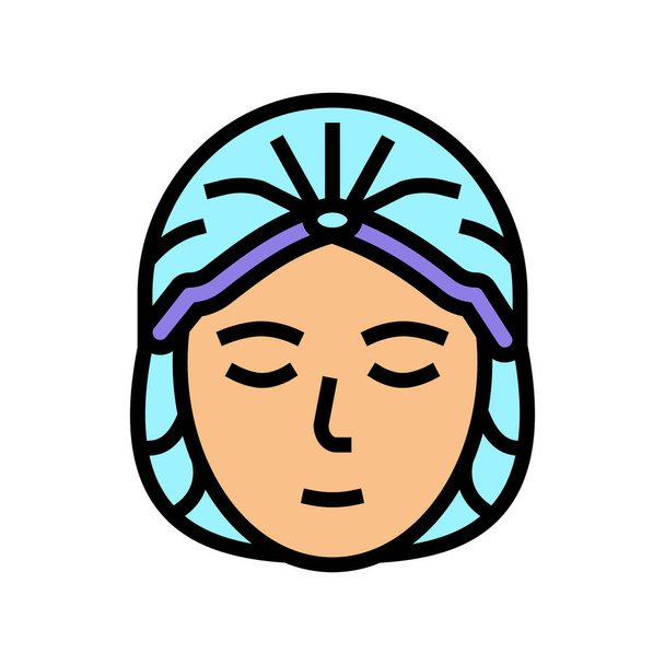 sombrero solarium, tapa protectora desechable icono de color vector ilustración - Vector, Imagen
