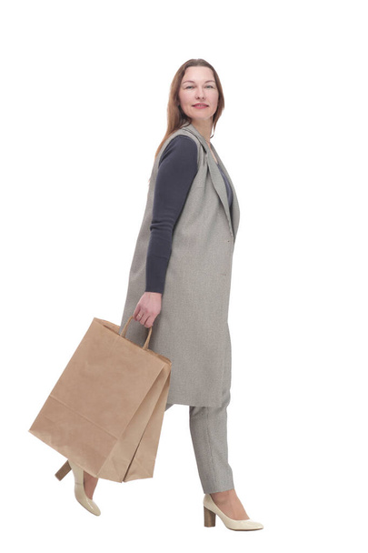in full growth. elegant woman with shopping bags. - Photo, image