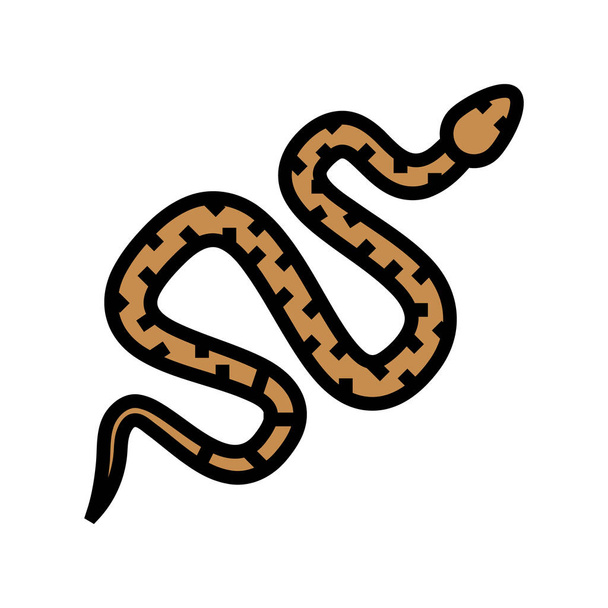 kígyó állatkert színes ikon vektor illusztráció - Vektor, kép
