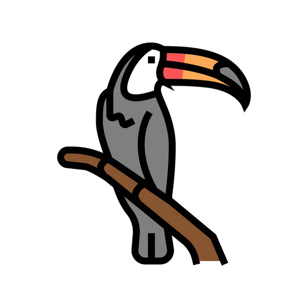 toucan bird in zoo color icon vector illustration - Vector, Image