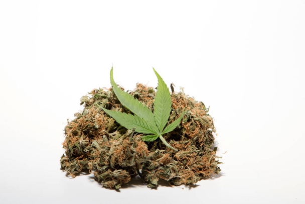 Marihuana i marihuana na białym tle - Zdjęcie, obraz