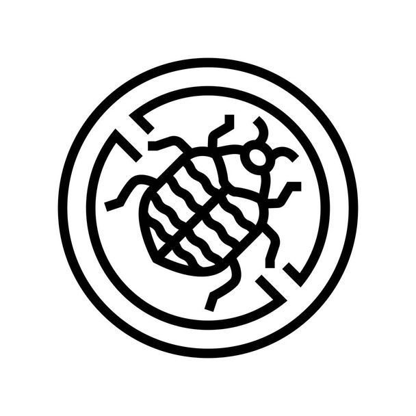 illustration vectorielle d'icône de ligne de traitement de scarabée de tapis - Vecteur, image