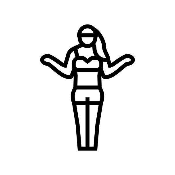 gebruinde vrouw lijn pictogram vector illustratie - Vector, afbeelding