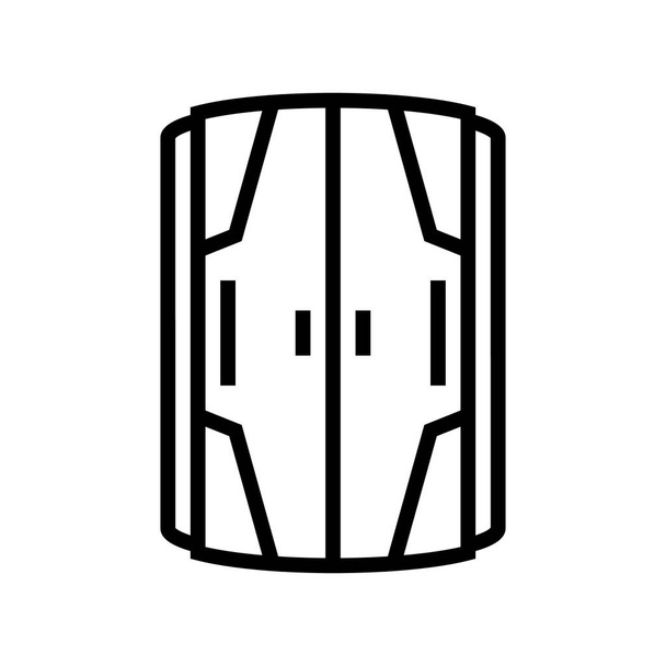 gesloten verticale cabine solarium apparatuur lijn pictogram vector illustratie - Vector, afbeelding