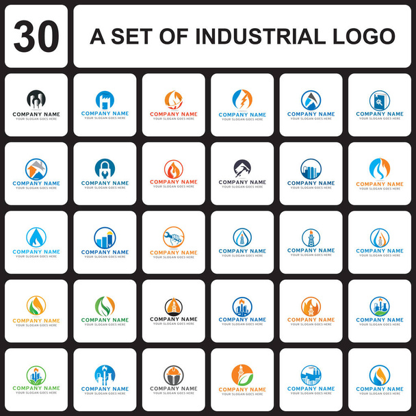 a set of industry logo , a set of industrial logo - Вектор,изображение