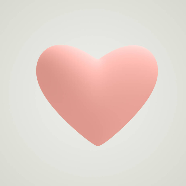 3D illusztráció rózsaszín szív - Fotó, kép
