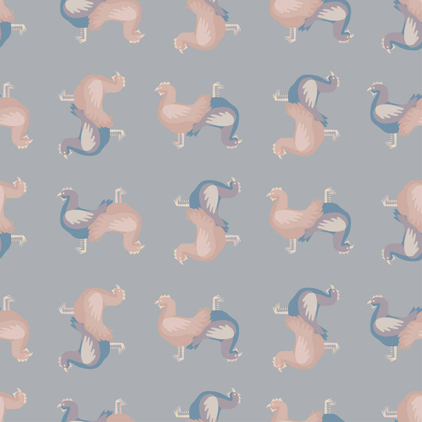 Seamless pattern of hen. Domestic animals on colorful background. Vector illustration for textile prints, fabric, banners, backdrops and wallpapers. - Vetor, Imagem