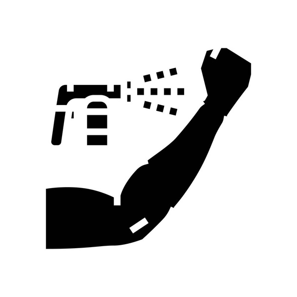 hand bruin verf glyph pictogram vector illustratie - Vector, afbeelding