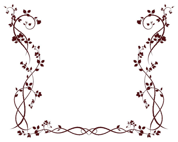 Motifs d'ornement cadre rose vigne et fleurs. image vectorielle - Vecteur, image