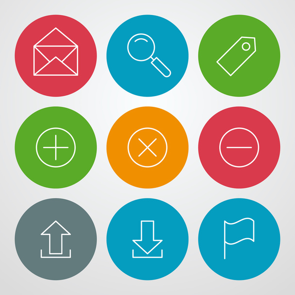 Vector line icons set. For web site design and mobile apps - Vector, Image