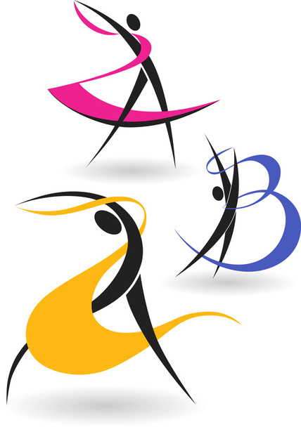 The letters in the form of gymnastic figures - Vector, Image