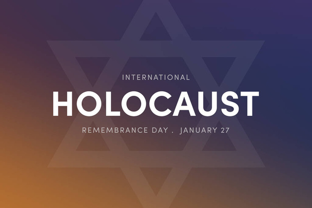 Holocaust Herinnering Dag illustratie. Joodse ster op dramatische achtergrond. Denk aan de Internationale Holocaust Dag Poster, 27 januari. Belangrijke dag - Foto, afbeelding