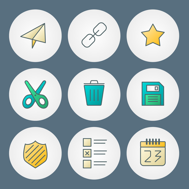 Vector icons set. For web site design and mobile apps - Vetor, Imagem