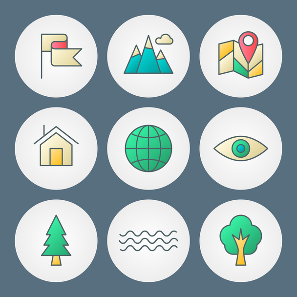 Vector icons set. For web site design and mobile apps - Vektori, kuva