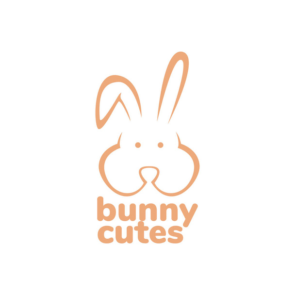 carino coniglio faccia grasso logo design vettore grafico simbolo icona segno illustrazione creativo idea - Vettoriali, immagini