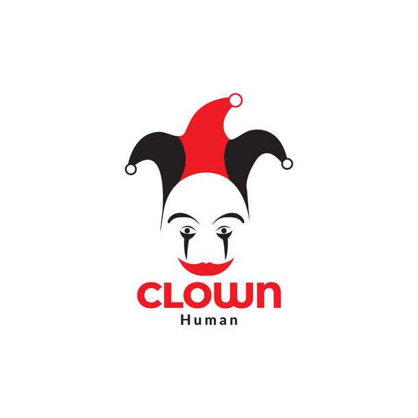 clown gezicht verdrietig gelukkig logo ontwerp vector grafisch symbool pictogram teken illustratie creatief idee - Vector, afbeelding