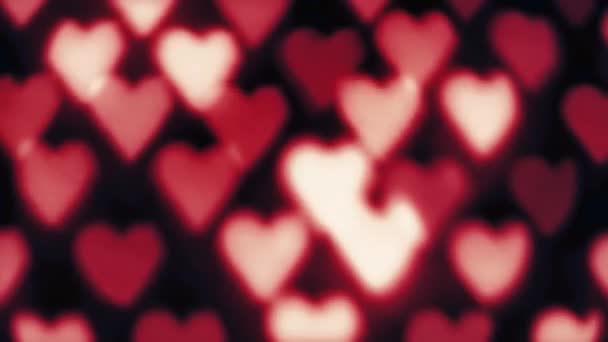 Smyčka Valentýna pozadí srdce ve tvaru bokeh se svíčkami - Záběry, video