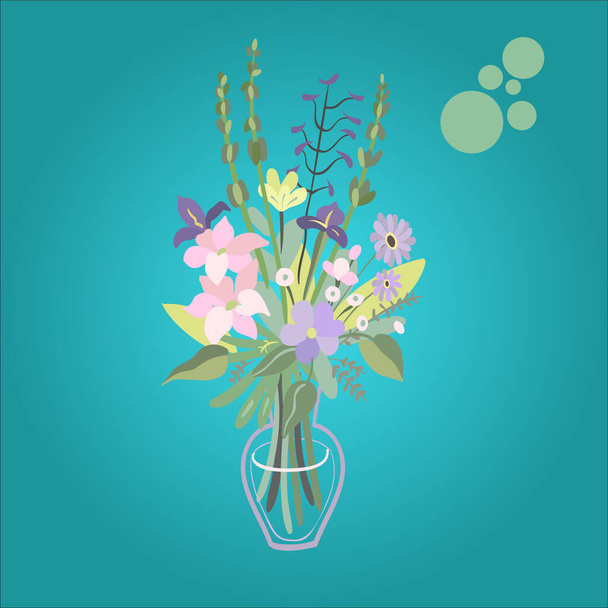 Beautiful Flower Vas Design Illustration Vector . eps 10 - Vektör, Görsel
